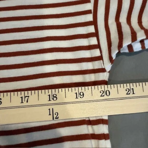 AYR The French Fry Tee Brick Lane Rust Striped Pima Long Sleeve Oversized Small - Picture 9 of 12